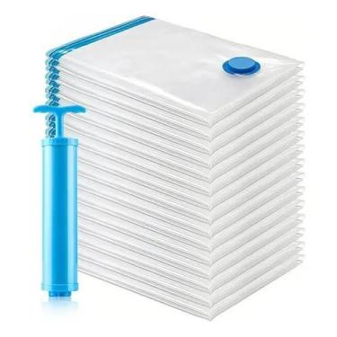 Imagem de Kit 10 Saco A Vácuo Grande Organizador Edredom Coberto Mala Roupa De C