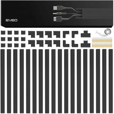 Imagem de EVEO Escondedor de cabos – capa de cabo de parede de 762 cm, corretivo de cabos, ocultadores de fios para TV na parede. Gerenciamento de cabos, ocultador de cabos, capas de fio para cabos -18X (L17