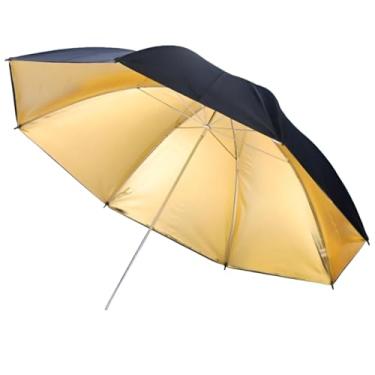 Imagem de Sombrinha Fotográfica Rebatedora Preta e Dourada 84cm Leco Shop – Iluminação de Estúdio Portátil