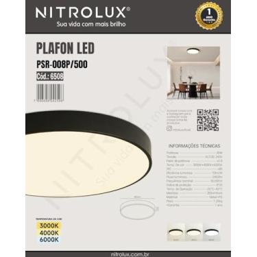 Imagem de PLAFON SOBREPOR REDONDO PSR-008P/500 3EM1 35W PRETO