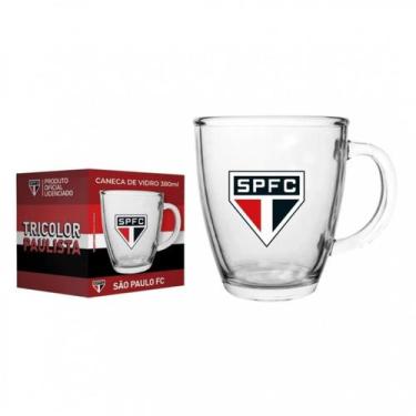 Imagem de Caneca De Vidro Cônica Times 380ml Café Chá Resistente Flamengo São Pa