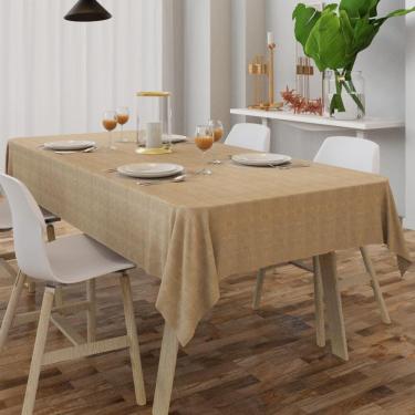 Imagem de Toalha De Mesa Marrom Quadrada 8 Lugares Rústica 2,20 X 2,20