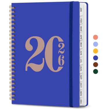 Imagem de Agenda 2026, agenda semanal e mensal, janeiro de 2026 a dezembro de 2026, agenda de calendário de capa dura 2026 com abas e bolso interno, material escolar para mulheres e homens - A5 (16 cm x 21,6 cm
