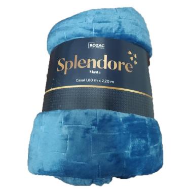 Imagem de Manta Casal Rozac Splendore 1,80 X 2,20 Quadros Azul
