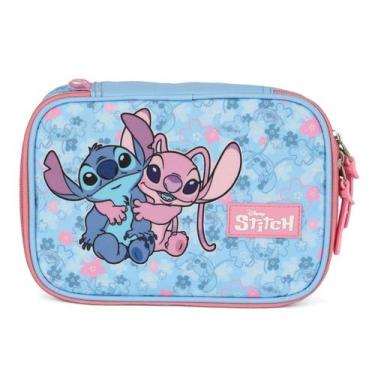 Imagem de Estojo Box Escolar Juvenil Stitch Angel ROSA - Luxcel