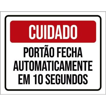 Imagem de Placa Cuidado Portão Fecha Automaticamente 36X46