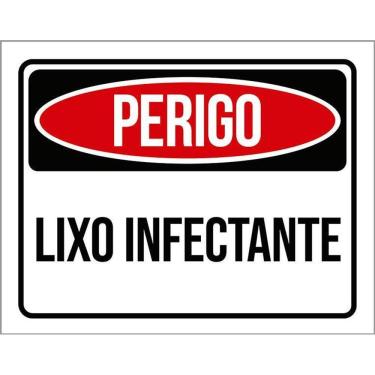 Imagem de Kit 3 Placas Perigo Lixo Infectante