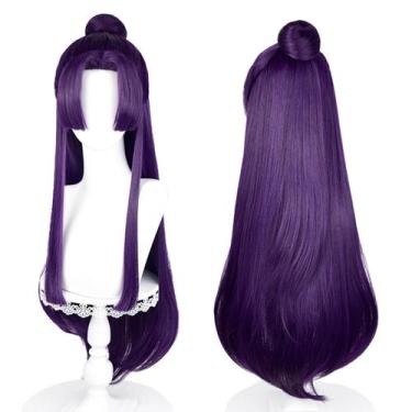 Imagem de Peruca de cosplay longa roxa escura Wiggy Mermaid Jinshi 50-60cm
