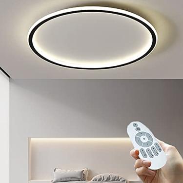 Imagem de Luminária de teto LED Luminária de teto moderna Luminária de teto redonda Luminária de teto regulável 3000K-6500K com controle remoto Abajur de acrílico Iluminação de quarto infantil Quarto