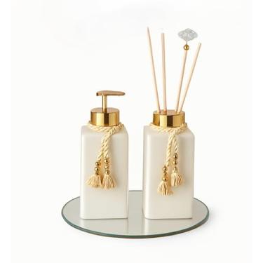 Imagem de Kit de frascos 200ml Maison Blanc Aromatizador + Saboneteira Pum-up +varetas+ decoração.