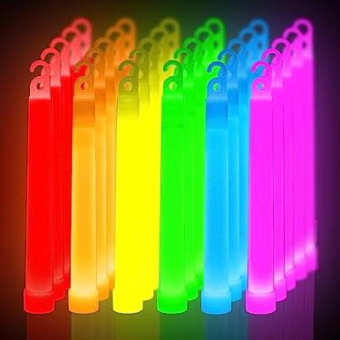 Imagem de 24 Pcs 6'' Premium Glow Sticks Bulk with 24 PE String- Ultra Bright Large Glow Sticks Necklaces ,Light up Necklaces Bulk Glow in The Dark, Emergency Glow Sticks, Long-lasting Lighting Waterproof