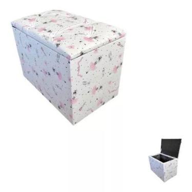 Imagem de PUFF BAÚ Quadrado 34x34x43 CM Organizador E Decorativo Muito lindo - A