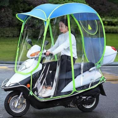 Imagem de Guarda-chuva de scooter motorizado totalmente fechado, proteção solar e capa de chuva à prova d'água, universal