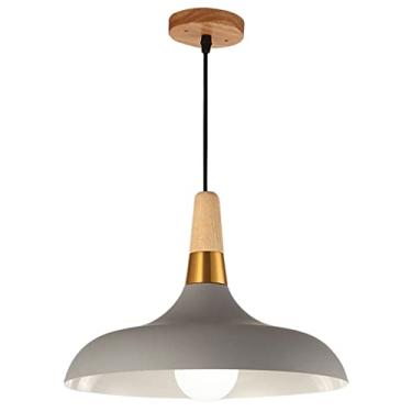 Imagem de CHENKUI Luminária pendente de arte de madeira Macaron abajur nórdico criativo industrial decoração lustre ajustável cabeça única luminária de teto E26/E27, para restaurantes, sala de estar, cozinha