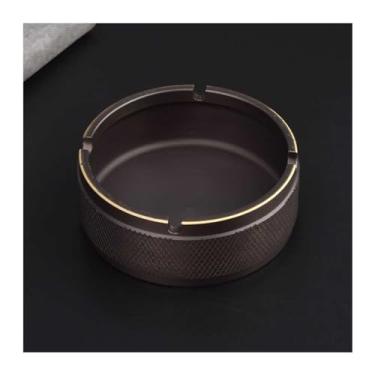 Imagem de Cinzeiro de ervas daninhas cinzeiro cobre puro um preto retro tendência masculina cinzeiros para cigarros (tamanho: B)