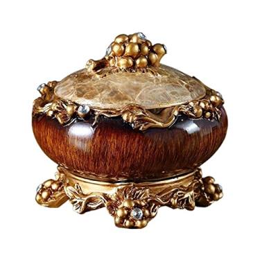Imagem de Cinzeiro de ervas ornamento de cinzeiro retro criativo europeu com tampa adorno de decoração de escritório em casa americano cinzeiros para cigarros