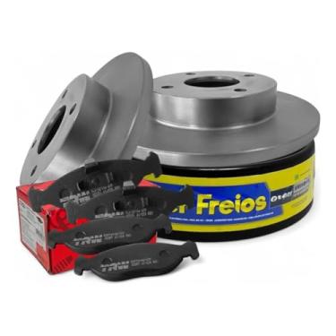 Imagem de Kit Discos de Freio Dianteiro HF14 + Pastilhas RCPT01140 Compatível com Fiesta Ka 1.0 1.3 1.4 1.6 1996 a 2009 – Sistema Varga