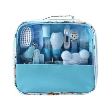 Imagem de Kit Higiene Cuidados Bebê Bolsa Infantil 13 peças - Genérico, Azul Cla