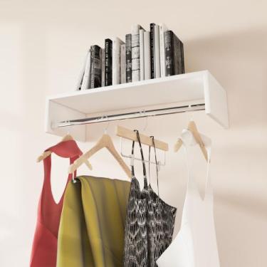 Imagem de Kit 2 Cabideiros Mdf De Parede Arara Porta Roupas Nicho 60cm - Deliqua