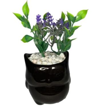 Imagem de Vasinho esmaltado com flor - Personalize, Preto