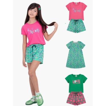 Imagem de Kit 3 Conjuntos Infantil Verde Menina - Vida Costeira Oficial, 6