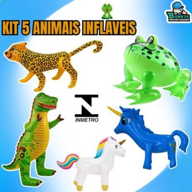 Imagem de Kit 5 Animais Infláveis Gigantes  Brinquedos de Ar - Toy King