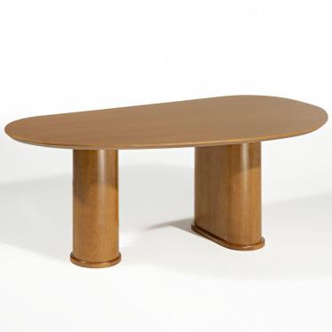 Imagem de Mesa de Jantar 6 Lugares Orgânica Ourense 180x100 cm Madeira Maciça M04 Castanho - Lyam Decor