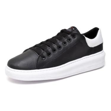 Imagem de Tênis Sapatenis Polo Blu Masculino Sola Plataforma Conforto, Preto, 44