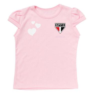 Imagem de Camisa Infantil São Paulo Baby Look Rosa Oficial