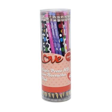 Imagem de Molin Lápis Preto HB com Borracha Love Poá - Tubo com 48 Unidades