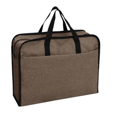 Imagem de CarpNettore Pasta para Documentos, Organizador de Papel, Bolsa com Zíper, Pasta com Alça, Tecido Oxford Durável, Adequada para Reuniões Profissionais, Cáqui 41x13x32cm