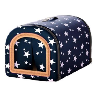 Imagem de ShengQuanHao Cama Tipo Caverna para Gatos, Barraca para Animais de Estimação, Canil Portátil, Cabana Tipo à Prova de Intempéries, 2 Usos, Casinha de Cachorro, Estrela 40x35x35cm