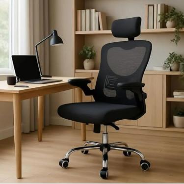 Imagem de Cadeira Presidente Ergonômica Giratória De Escritório Home e Office 120kg Tecido Mesh - Acadeira