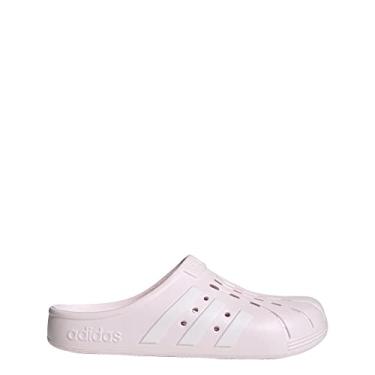 Imagem de adidas Sandália Adilette Clogs unissex para adultos, Quase rosa/branco/quase rosa, 12 Women/11 Men
