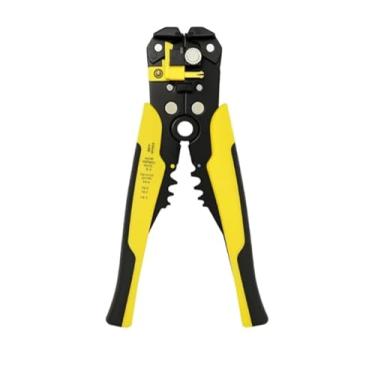 Imagem de Alicate Profissional para Decapagem de Fios, Descascador e Grampeador Automático, Amarelo e Preto, Ferramenta para Eletricista