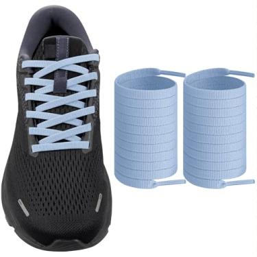Imagem de Endoto Cadarços planos de substituição para sapatos de corrida Brooks Ghost 14/14 GTX/15, Adrenaline GTS 22, Glycerin 20 e Launch 9 (Cor: Azul Nevoeiro, Tamanho: 127 cm)