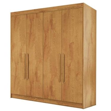 Imagem de Guarda Roupas Casal 4 Portas 3 Gavetas 100% Mdf Tunis Madeirado