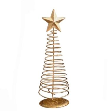 Imagem de Decoração de mesa dourada Navidad ornamentos de Natal árvore de Natal de ferro suprimentos de festa mini estrela de cinco pontas (estilo B)