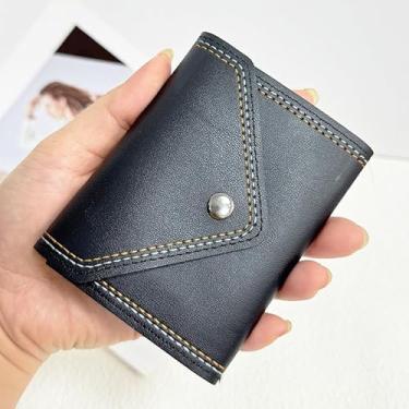 Imagem de Carteira feminina com porta-cartões envelope PU, estilo órgão, multicompartimentos, porta-cartões de crédito com encaixe, portátil para viagens, trabalho, compras (preto)