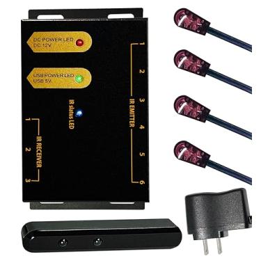 Imagem de ENSIGEAR IR Repeater Kit, ir Repeater System，IR Remote Control Extender .IR Extender 100 Feet， Dual Sensors ReceiverF