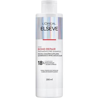 Imagem de L'Oréal Paris Elseve Bond Repair Tratamento Pré-Shampoo, Reparação Molecular que Reconstrói Ligações e Devolve a Força Original, com Ácido Cítrico, 200ml