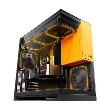 Imagem de Gabinete Gamer Geometric Future Model 5 Sem Fans Preto e Amarelo