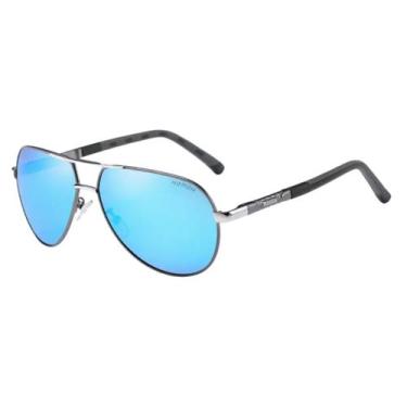 Imagem de Óculos de sol clássico piloto anti-reflexo revestimento lente liga - A