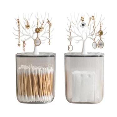 Imagem de Suporte Porta Algodão Organizador Acrílico Cotonete Discos Maquiagem -