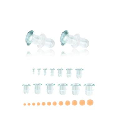 Imagem de 6ixGosh Kit de alongamento de orelha de vidro, 4 peças, pêssego/pele tom de pele de silicone, alargador simples/duplo, calibres de vidro liso para uso diário, expansor de brinco, esticador, 2g(6mm