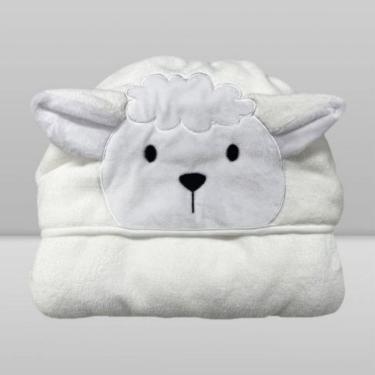 Imagem de Toalha de Banho Baby com Capuz Ovelha 140X70 - Laço Bebê