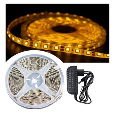 Imagem de Kit 3 Fita Led Âmbar 5050 5m 12v+fonte De Alimentação 3a 12v