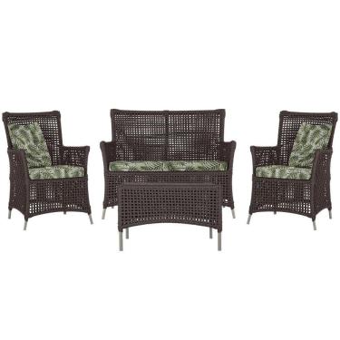 Imagem de Jogo Sofá E 2 Poltronas E Mesa Igapó Fendi E5 Trama Original Marrom