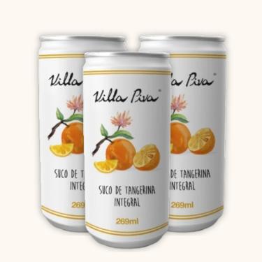 Imagem de Kit 3X: Suco de Tangerina Integral Sem Açúcar Lata Villa Piva 269ml