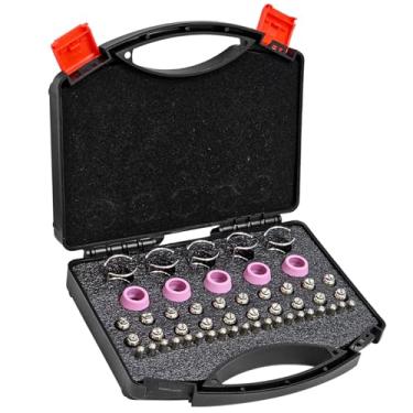 Imagem de Socpuro Kit de bicos de ponta de tocha de corte de 50 peças, consumíveis de tocha de cortador de plasma AG60P para AG60 WSD60 AG60P BTC500DP, com caixa de armazenamento